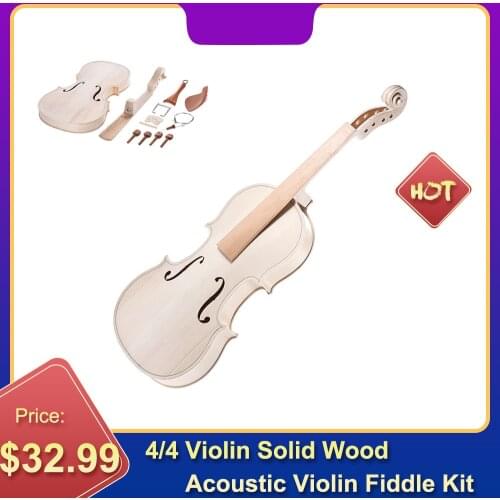 DIY 4/4 Violin Natural Solid Wood Acoustic Violin Fiddle Kit Spruce Top Maple Back Neck Jujube Wood Accessory violin 4/4