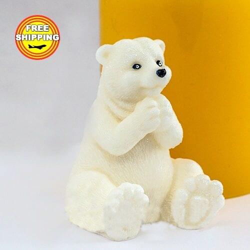 Polar Bear Make a Wish Mold Food Grade Mould Silicone Molds Mold for Soap Moulds Animal Molds Silicone Candle Mould Silica Gel