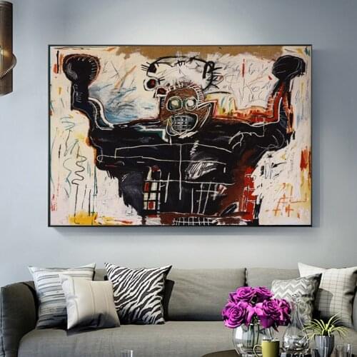 Graffiti Untitled Boxer Minimalist Wall Art Canvas Poster and Print Canvas Painting Decorative Picture Living Room Home Decor HD