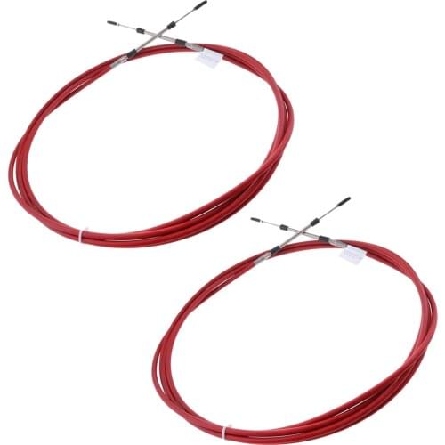 2pcs Red Throttle Shift Remote Control Box Cable for Yamaha Outboard 8 FT