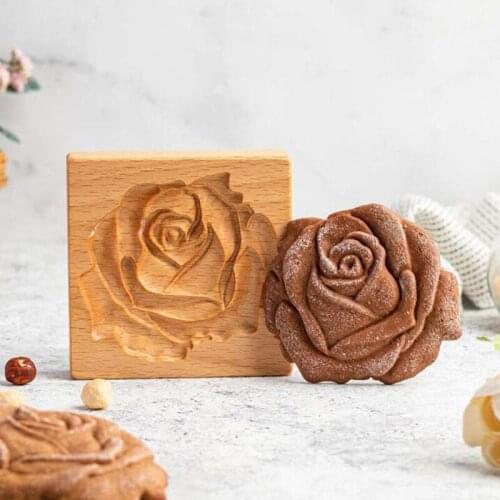 Kitchen Accessories Cookie Cutter Provance Rose Cookie Stamp Embossing Mold Craft Decorating Baking Tool Cocina