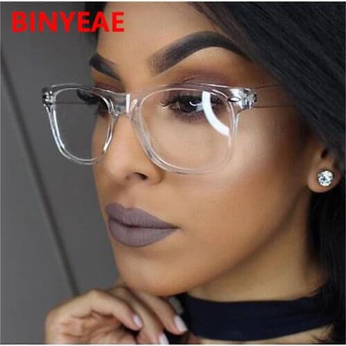 Square Eyeglass Frames Eyewear Clear Lens Mens Spectacles Transparent Glasses Clear Frame Plastic Retro Fake Glasses