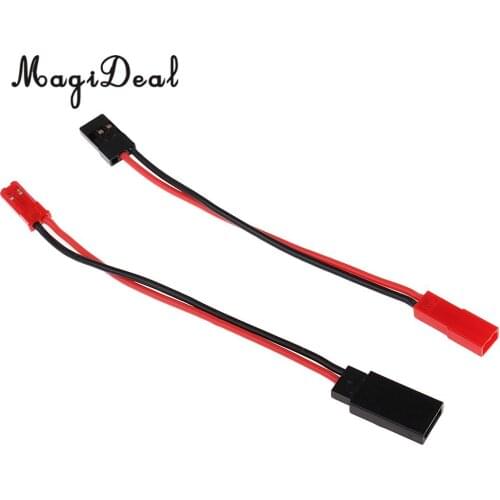 MagiDeal 2Pcs Metal JST Female/Male to JR Male/Female Plug Servo Connector Adapter for RC Car Airplanes Remote Control Parts