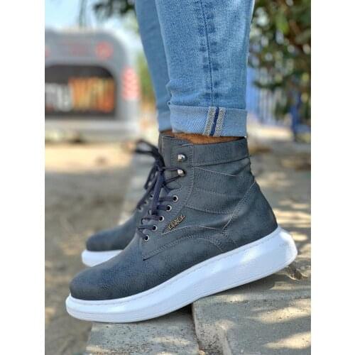 Knack High Quality Men 'S Boots, Gray Color, Artificial Leather, Lace-Up, Wrist Height, Winter Season, warm, Slip-Resistant B-404