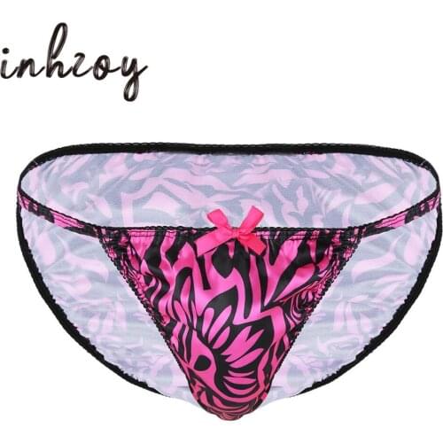 Men Low Waist Sissy Panties Erotic Hot Sexy Lingerie Soft Floral Lace Gay Underwear for Male High Cut Bikini Briefs Underpants