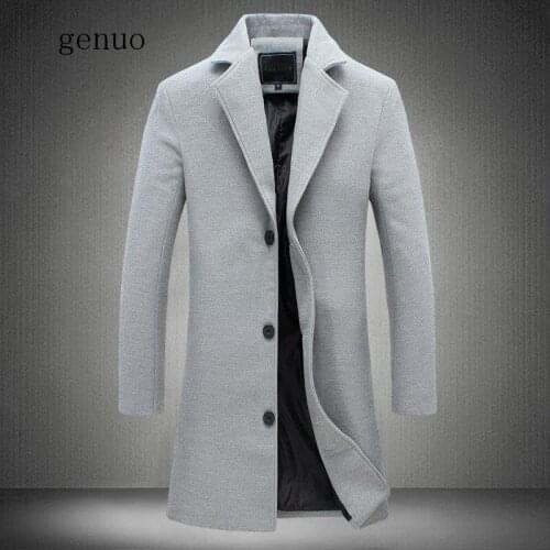 2020 Brand Mens Jackets Long Solid Color Single-breasted Trench Coat Casual Overcoat For Male Jacket Outer Wear Clothing