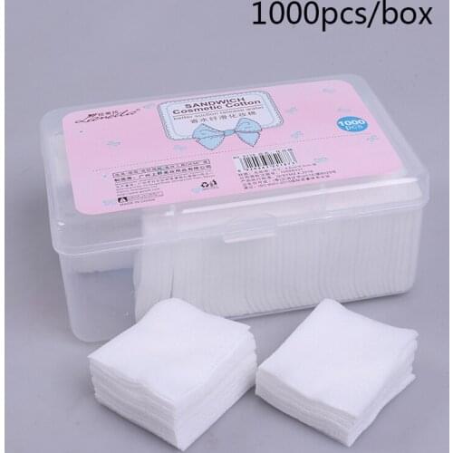 1000Pcs/box Disposable Makeup Cotton Wipes Soft Makeup Remover Pads Ultrathin Facial Cleansing Paper Wipe Make Up Tool