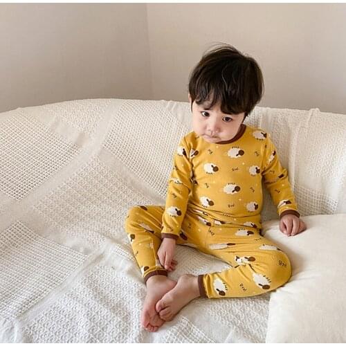 Autumn and Winter 2020 New Childrens Pajamas 260g Wool Home Wear Baby Underwear Autumn Pants Set