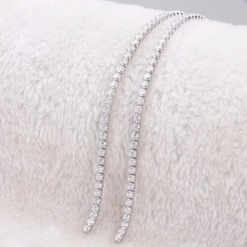 Luxury Cubic Zirconia Necklace Elegant Long Rhinestone Gem Jewelry For Women Fashion Charming Necklace Wedding Party Gifts Hot