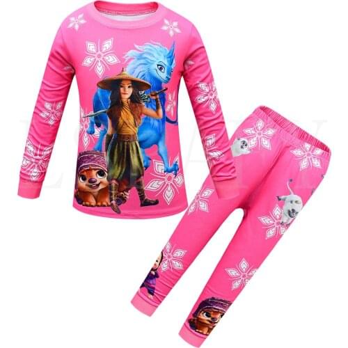 Disney Kids Pajamas Raya and The Last Dragon Children Sleepwear Baby Pajamas Sets Cotton Nightwear Clothes Kids Clothing