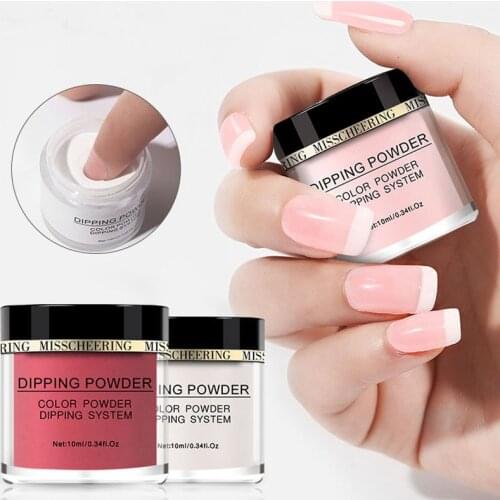 10ml/jar Solid Nail Dipping Powder Ultra Fine Candy Color Shimmer Glitters Longest Lasting Bright Powder Pigment Nail Art Decor