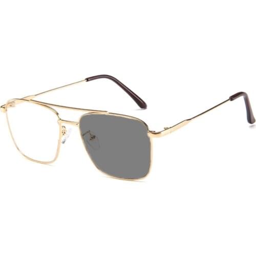 Photochromic Myopia Pilot Sunglasses Women Men Double Beam Metal Nearsighted Eyeglasses shorted sighted blear-eyed Spectacles N5