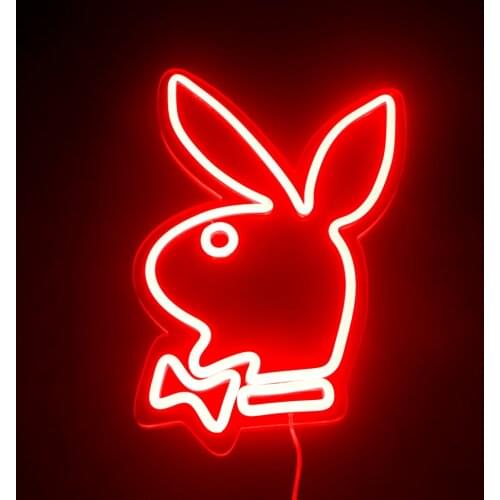 Custom Playboy Bunny LED Neon Sign Light 12V Best Set Acrylic Neon Sign Home Room Decoration Ins Party Gift For Friend