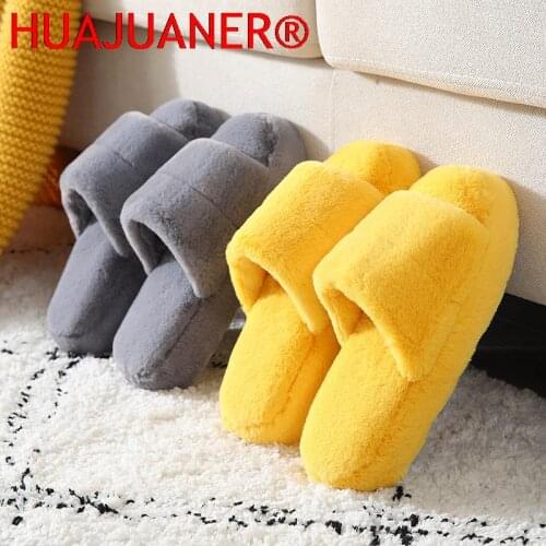 Warm Faux Fur Slippers for Women Platform Slides Female Indoor Outdoor Slippers Home Soft Plush Winter Shoes Woman Furry Slipper