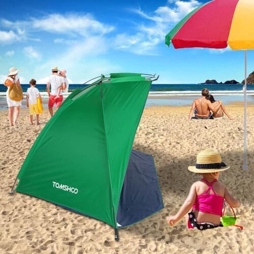 TOMSHOO 2 Persons Outdoor Beach Tent Shelter Sports Sunshade Camping Tent for Fishing Picnic Beach Park