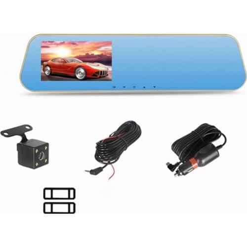 Dashboard Camera Dual Lens Loop Recording 4.3 Inch 1080P Car Rear View DVR for Auto автомобильные товары Car Electronics