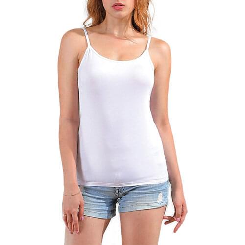 Women Shapewear Tops Cotton Camisole with Shelf Bra Adjustable Spaghetti Strap Tank Top Cami Tanks