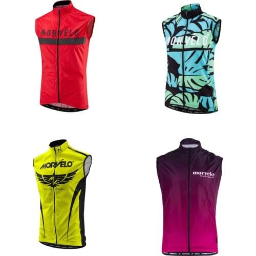 Morvelo Men Windproof Cycling Vest Lightweight MTB Bike Jacket Ciclismo Outdoor Sports Quick-drying Sleeveless Cycling Jersey