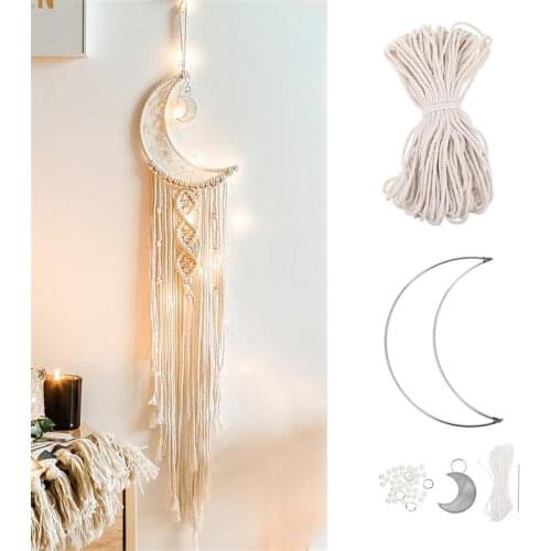 1 Set Macrame Rope Kit Handmade DIY Dream Catcher Kit Macrame Tapestry Bohemian Dreamcatcher Tapestry Diy Material Package
