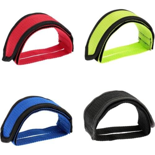 1 Pair Economic Fixed Gear BMX Bike Bicycle Anti-slip Double Adhesive Straps Pedal Toe Clip Strap Belt 4 Colors