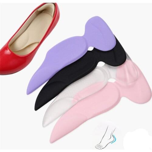 1 Pair High Heel Shoes Insoles Cushion Pad T-Shape Anti-slip Gel Heel Liner Grip Shoes Insert Foot Protection High Heel Pads