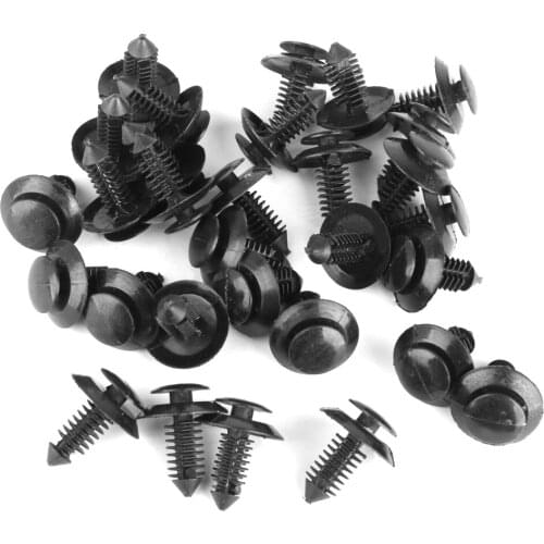 30x Car Door Card Panel Retainers Trim Clips 8mm Hole For Ford N801925 Black