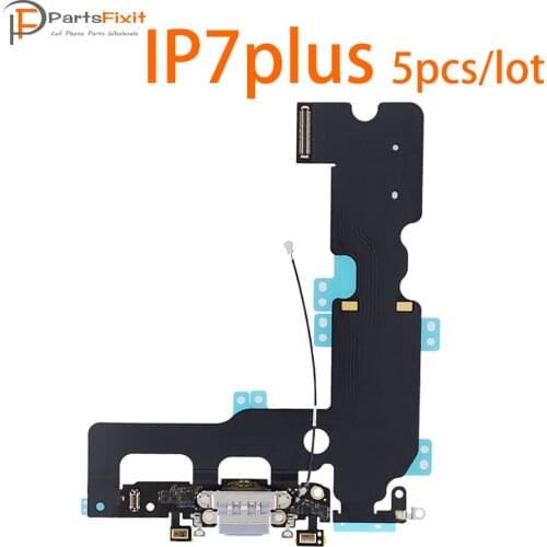 5pcs Charging Flex For IP7plus USB Charger Port Dock Connector With Mic Flex Cable for iP Headphone Jack Flex Original