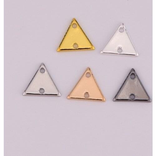 8mm double hole geometric triangle jewelry pendant connector punk style earring pendant diy handmade materials