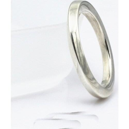 925 Sterling Silver simple round men women lovers' ring Jewelry rings A5316