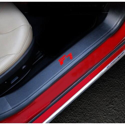 Car Accessories For Haval F7 Door Sill Scuff Plate Carbon Fiber Pu leather 4Pcs