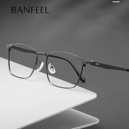 B Titanium Glasses Frame Men Vintage Square Myopia Optical Prescription Eyeglass Frame Women 2021 New Denmark Business Eyewear
