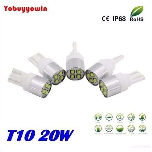 Free shipping 4pcs/lot T10 Ceramics Base High Power 20W CREE Chip w5w 194 Car LED Reverse Backup/Parking Lights/Indicator Bulbs