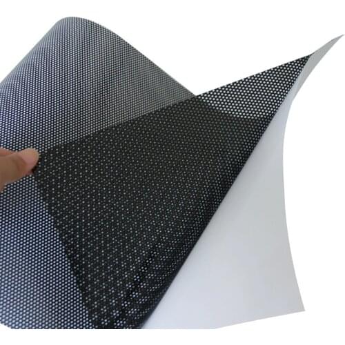 Black Perforated Car Window Eye Headlight Film Mesh One Way Vision Wrap Vinyl 48"x20"(122cm x 50cm)