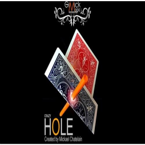 CRAZY HOLE (Gimmick and Instructions) by Mickael Chatelain - Magic Tricks Card Magic Props Close up Magia Toys Magician Cards