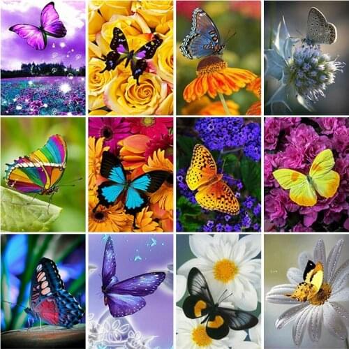 DIY Butterfly Single 5D Diamond Painting Full Round/Square Rhinestone Mosaic Diamante Embroidery Cross Stitch Wall Art Best Gift