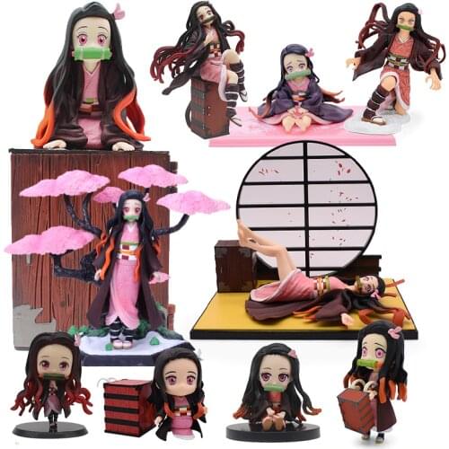 Japan Anime Demon Slayer Kimetsu no Yaiba Kamado Nezuko PVC Action Figure Cute Nezuko Series Figurine Model Toy 6-20cm