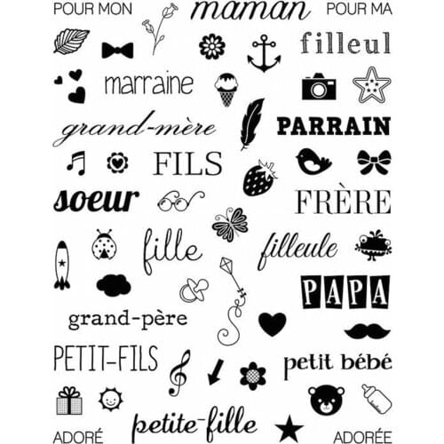 French Transparent Clear Silicone Stamp/seal for DIY Scrapbooking/photo Album Decorative Clear Stamp Sheets A768