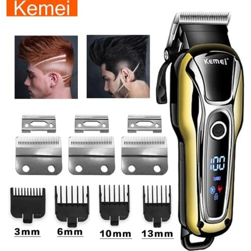 Kemei Clipper Hair cutting machine professional electric hair clipper mens hair trimmer LCD display machine hair clippers 5