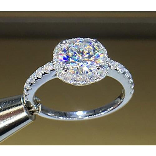 10K Au417 White Gold Women Ring Moissanite Diamonds 1 2 3 4 5 Carat Round Cushion Wedding Party Engagement Anniversary Ring