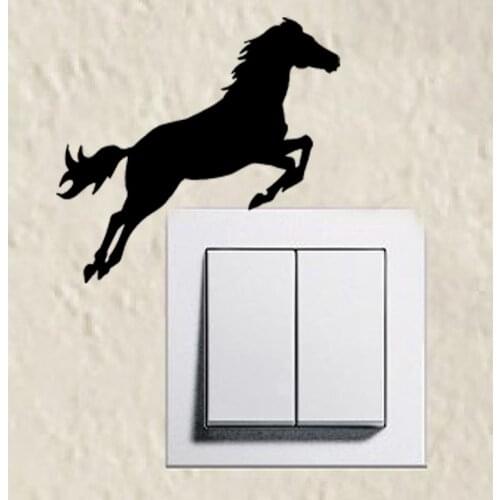 Fashion Jumping Horse Silhouette Switch Sticker Funny Home Decoration Wall Sticker 2WS0203