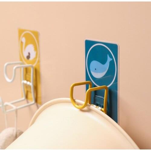 Cartoon washbasin storage rack household bathroom free punch hook kitchen cutting board can be hung type seamless paste