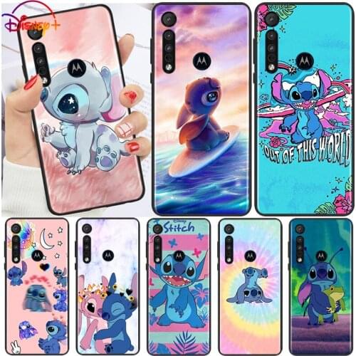 Disney Cute Stitch For Motorola G9 G8 G Edge One E7 E6 Power Lite Marco Hyper Fusion Plus Play Black Soft Phone Case TPU