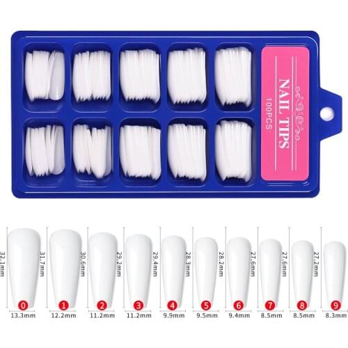 Color White Fake Nail Tips Full Cover False Nail Tips Nail Art Practice Display Nails Art Tips Manicure Design Tools