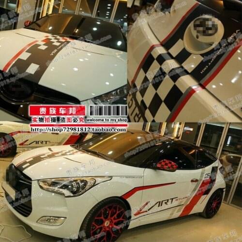 Car stickers FOR Hyundai Veloster modified racing car exterior decals Veloster decorative body accessories film