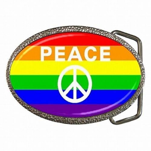Low price custom belt buckles wholesale Gay Peace Sign Belt Buckle hot sales Rainbow Flag Belt Buckle cheap cool belt buckles