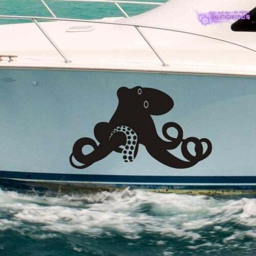 Octopus Sticker Fish Squid Decal Bucket Tackle Shop Fishhook Sticker Fish Tank Boat Box Car Vinyl