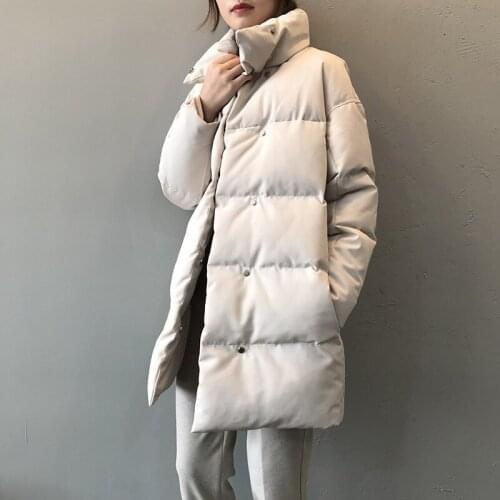 Woman parkas Plus Size Women Clothing beige black Cotton Casual Warm 2020 Fashion Button Winter Coat Long Women jacket 07E
