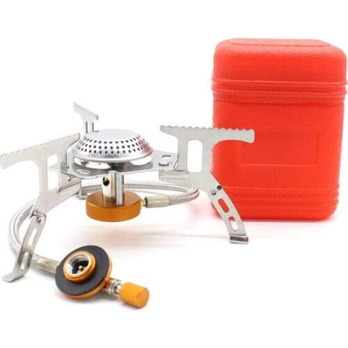 3500W Stainless Steel Portable Outdoor Hiking Picnic Butane Igniter Camping Gas Stove Furnace for Cooking