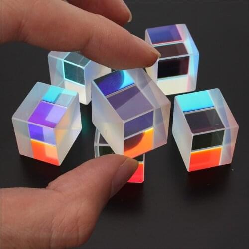 Multi Color 10 PCS 2X2X1.7cm Defective Cross Dichroic X-Cube Prism RGB Combiner or Splitter for Party Home Decoration