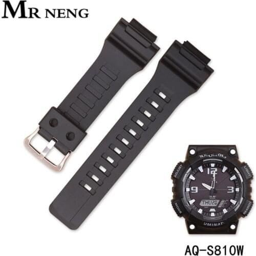 For Resin watch Strap Silicone Rubber watchband18mm wristband watches Band For AQ-S810W/AEQ-110W/SGW-400H bracelet watch